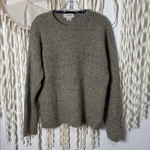 J. Crew Men's 100% Shetland Wool Crewneck Sweater in Oatmeal Size Large